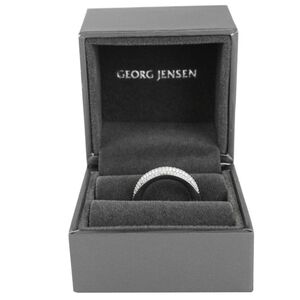 Nib Georg Jensen Offspring Pave Diamond Silver Ring In Silver Sz 8/8.5
